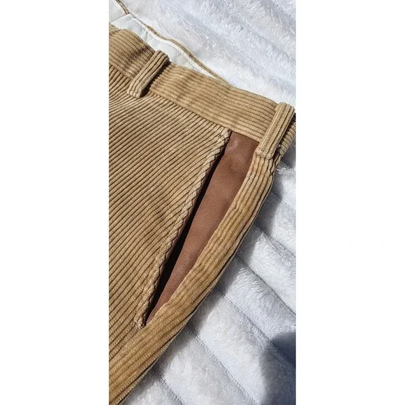 Vintage Orvis Corduroy Pants Trousers Made In USA Leather Lined Pockets 38x30 - Picture 2 of 13